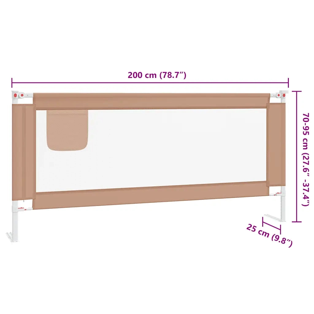 Sponda Letto di Sicurezza per Bambini Talpa 200x25cm in Tessuto 10224