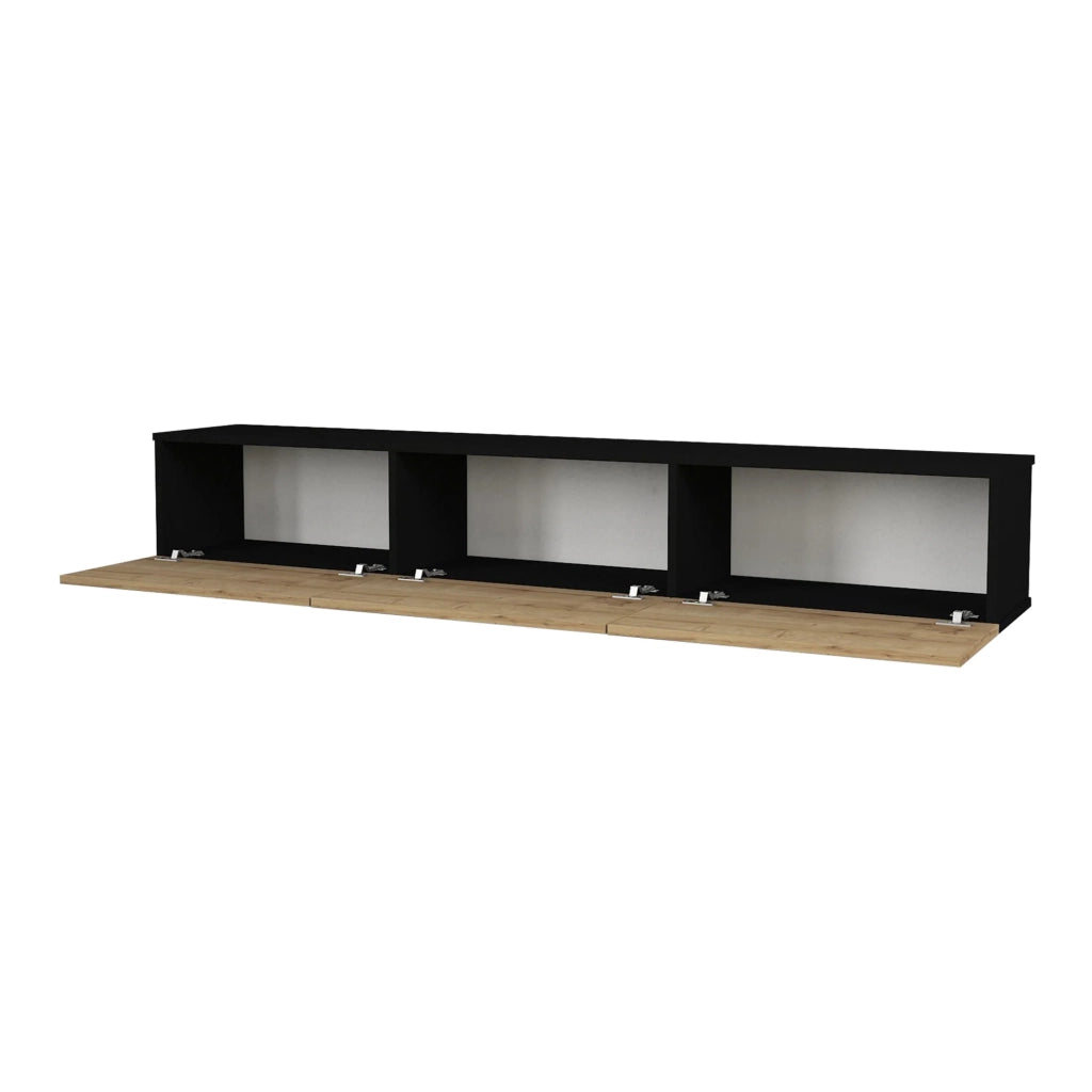 Mobile porta TV 180 x 31 x 29,5 cm effetto rovere nero 03_0007882