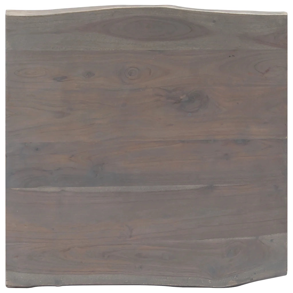 Tavolino da CaffÃ¨ con Bordi Vivi Grigio 60x60x40 cm Acacia