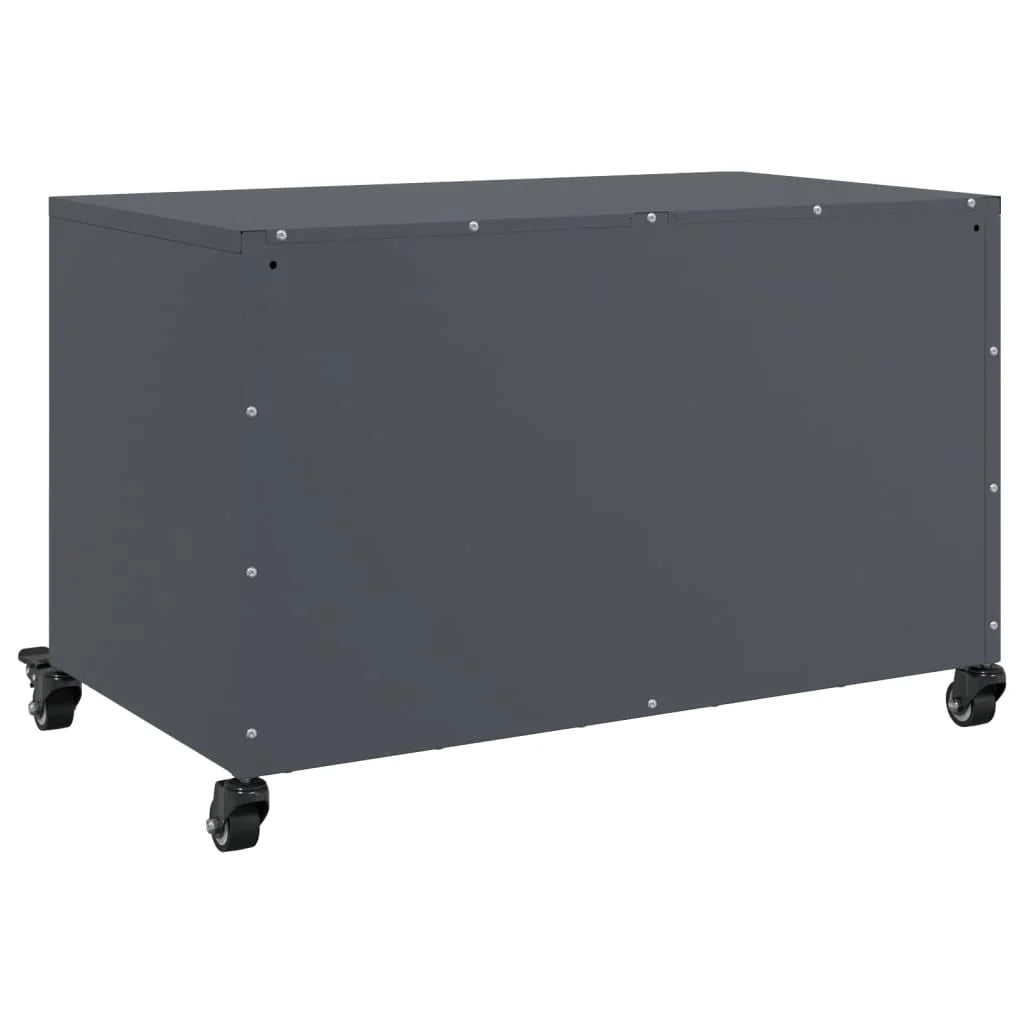 Mobile TV multimediale scaffale TV credenza mobile TV sala da pranzo soggiorno camera da letto antracite 68 x 39 x 43,5 cm acciaio antracite 02_0026397