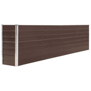 Fioriera rialzata per piante e fiori giardino 320 x 40 x 77 cm acciaio zincato marrone 02_0000802