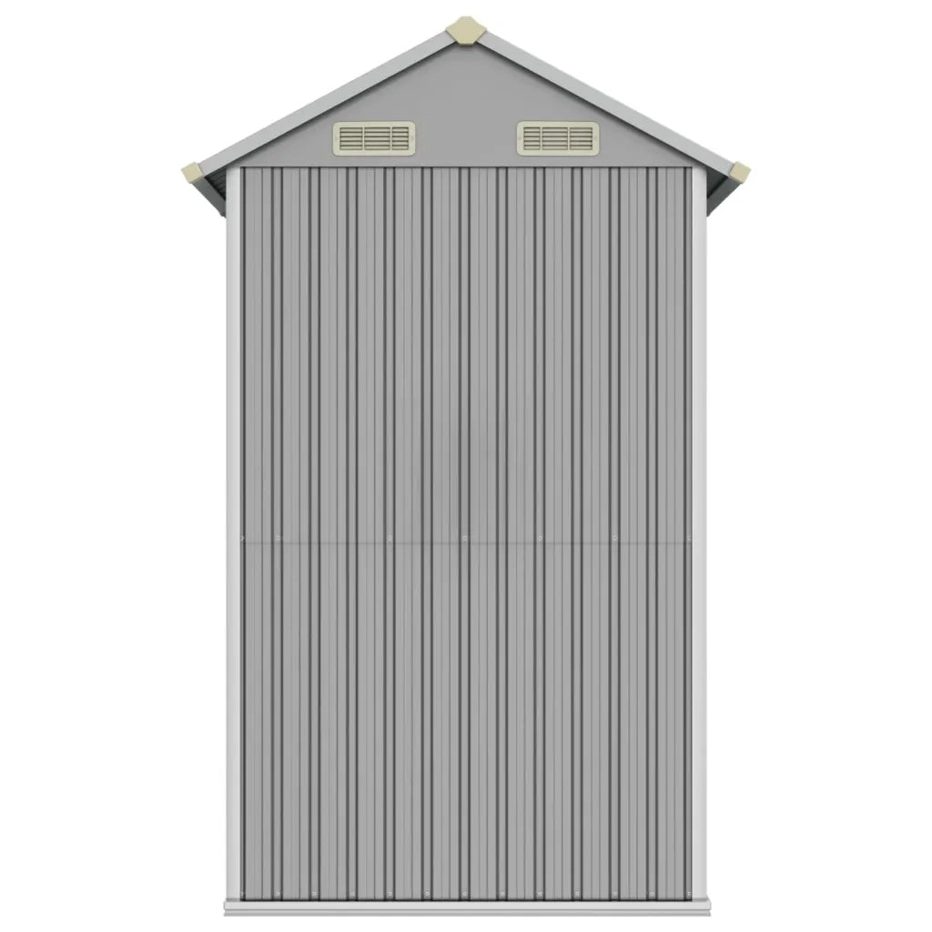 Casetta da giardino grigio chiaro 192x152,5x237 cm in acciaio zincato 364530