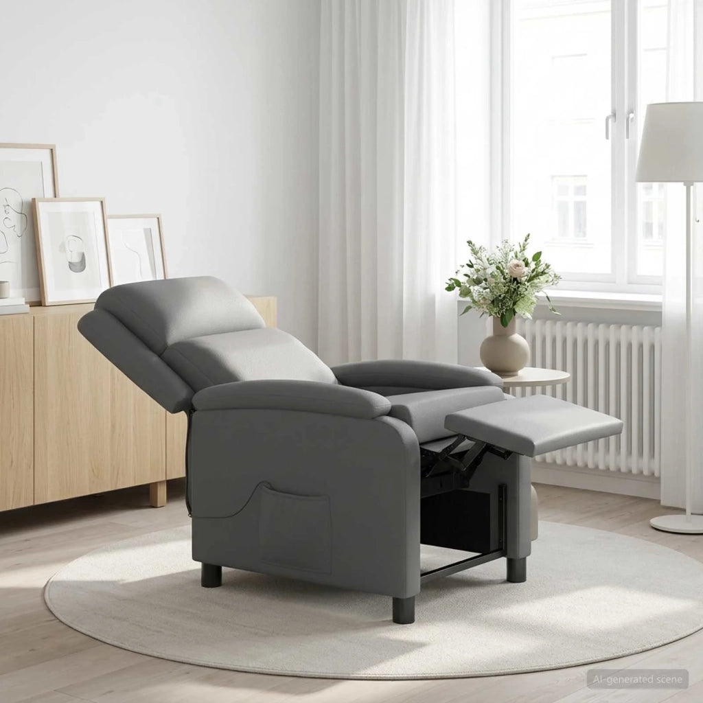 Divano Sedia-Poltrona Massaggiante Grigio Similpelle 882052