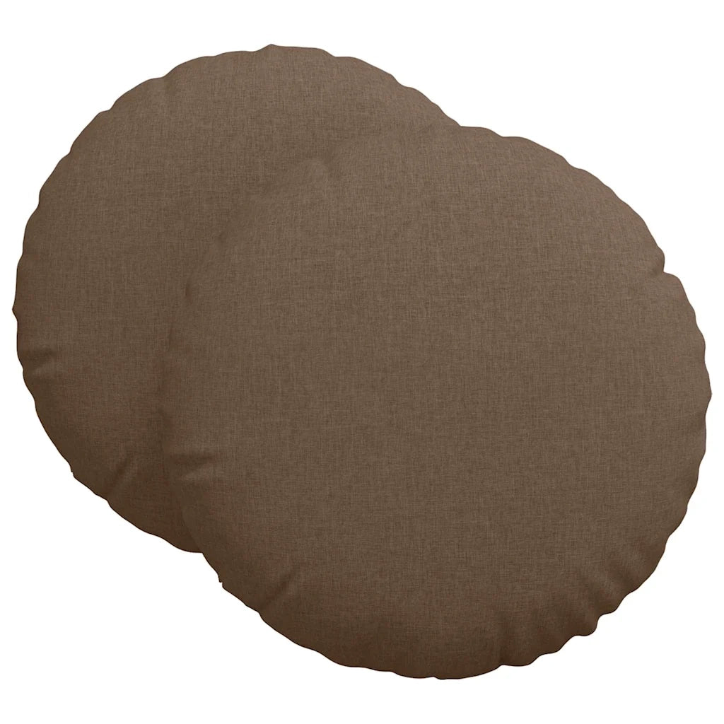 Cuscini per Seduta 2 pcs Marrone Ø60 x 21 cm Tessuto