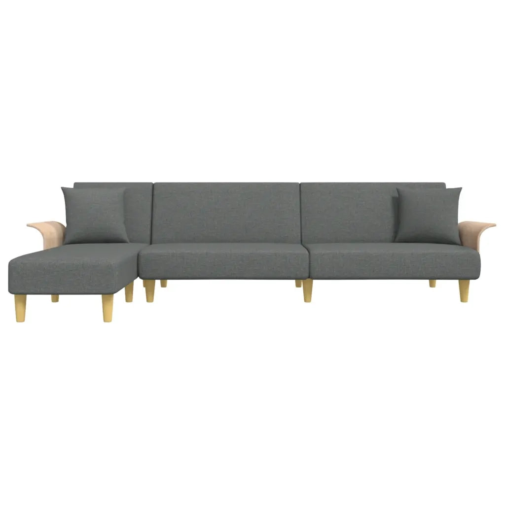 Divano Letto a L Grigio Scuro 279x140x70 cm in Tessuto 3157212