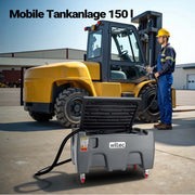 Serbatoio portatile per travaso carburante da 150 l con pompa da 12 V, pompa mobile per diesel e benzina