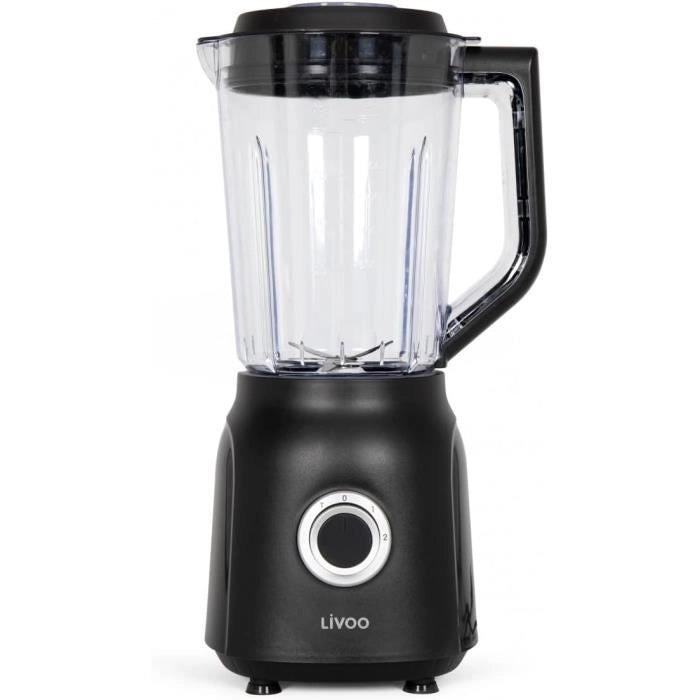 Frullatore - LIVOO - 1,5 L - 600 W - 22.000 giri/min - 2 velocità - Nero