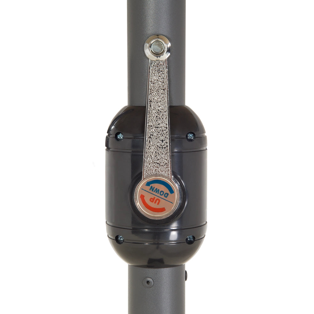 Ombrellone da giardino in tessuto grigio scuro alluminio 247 cm resistente agli agenti atmosferici