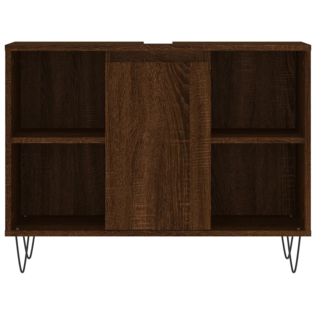 Armadietto Bagno | Armadio da bagno Rovere Marrone 80x33x60cm in Legno Multistrato