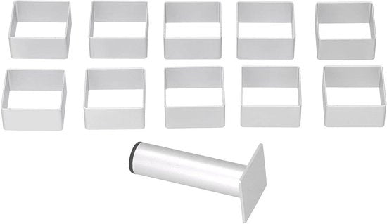 Forme per torte in acciaio inox per forme per torte da cucina - Ideale per la preparazione di torte, biscotti e fondant (formato quadrato)