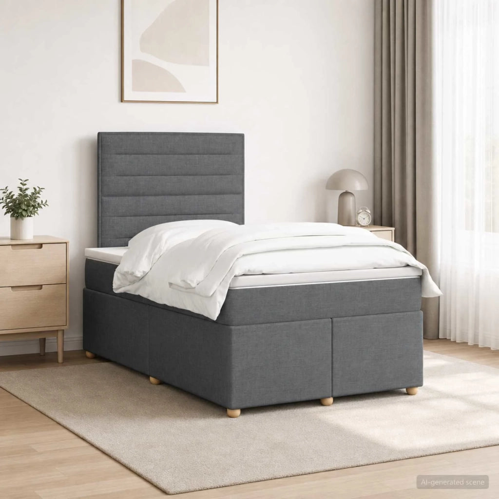 Letto box spring con materasso Grigio Scuro 120 x 190 cm 3453831