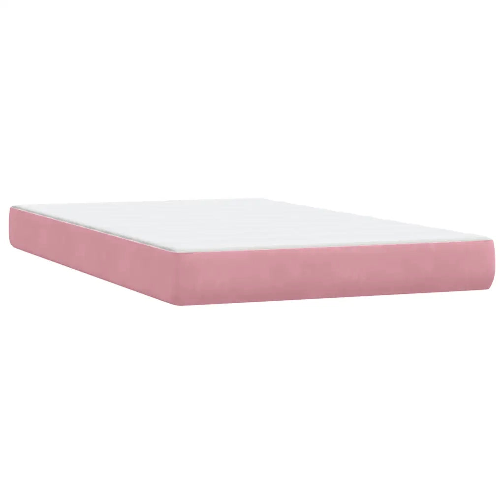 Giroletto a Molle con Materasso Rosa 120x220 cm in Velluto 3316256