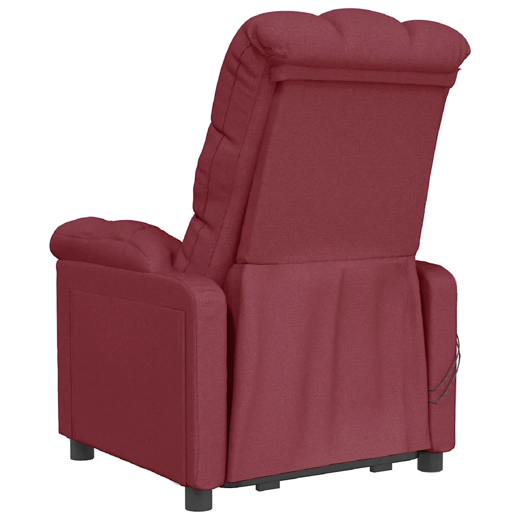 Divano Sedia-Poltrona Massaggiante Elettrica Rosso Vino in Tessuto 832024