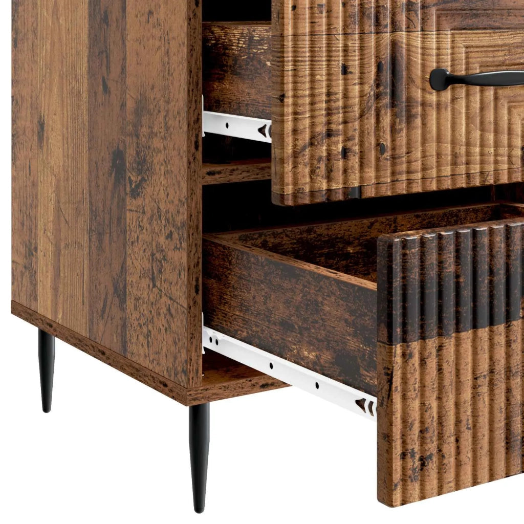 Comodino | Armadio da Notte | Mobiletto da notte con cassetto Legno antico 43 x 41 x 66,5 cm