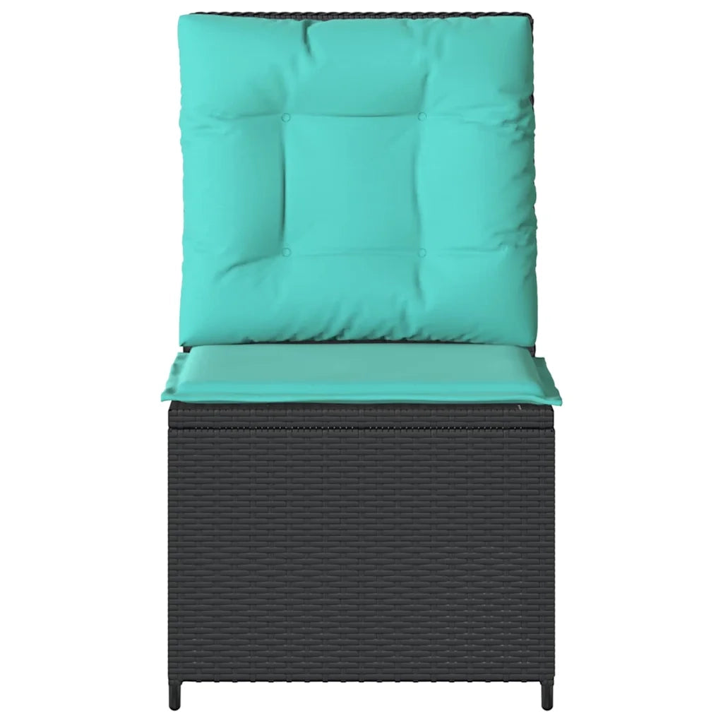 Divano da giardino con cuscino Nero e Turchese polyrattan 3394484