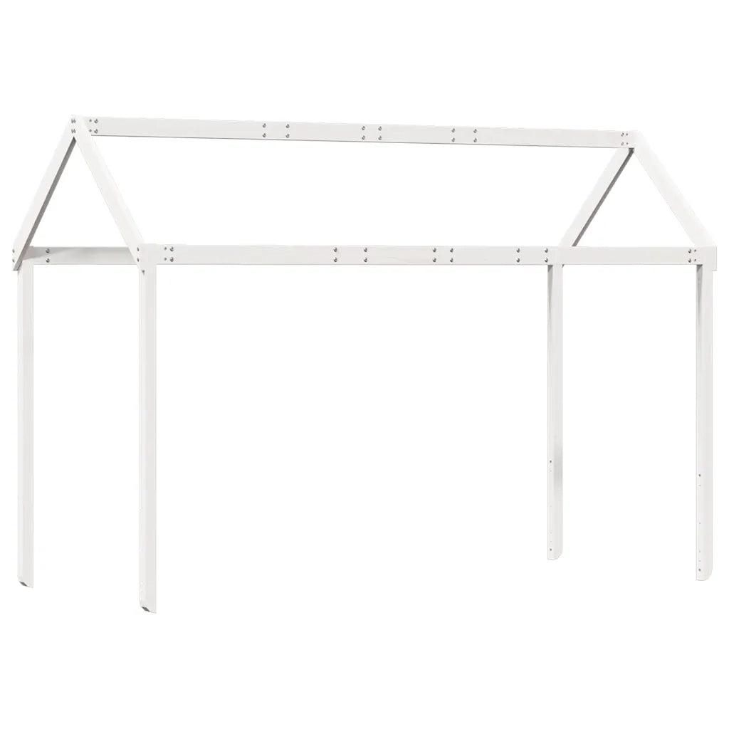 Tetto Letto Bambini Bianco 217x85,5x154 cm Legno Massello Pino