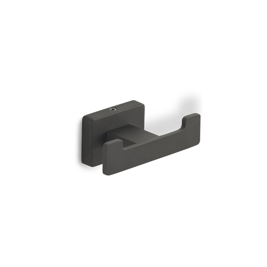 Appendiabiti doppio da muro in acciaio inox e Cromall 4426 Gedy serie ATENA Nero opaco