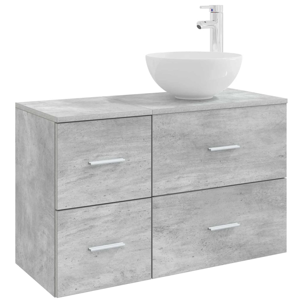 Set di mobili per il bagno 2 pcs Grigio Cemento 3403955