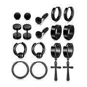 Set di Orecchini 8 Pezzi - Orecchini in Acciaio Inossidabile - Ipoaderegeno - Piccoli Chiusini per Orecchie - Hanger a Croce - Adatto per Occasioni Speciali - Accessorio per Orecchie