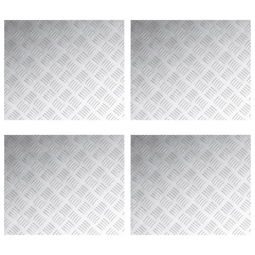 Pannelli in Alluminio a Motivo Vassoio 4 pz Antiscivolo 60x50 cm