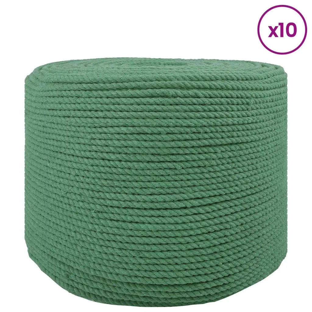 Spago di Cotone 10 pz 2 mm 100 m Verde 100% Cotone 42011941