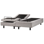 Letto elettrico matrimoniale tessuto grigio chiaro regolabile con telecomando senza testiera 180x200 cm stile moderno