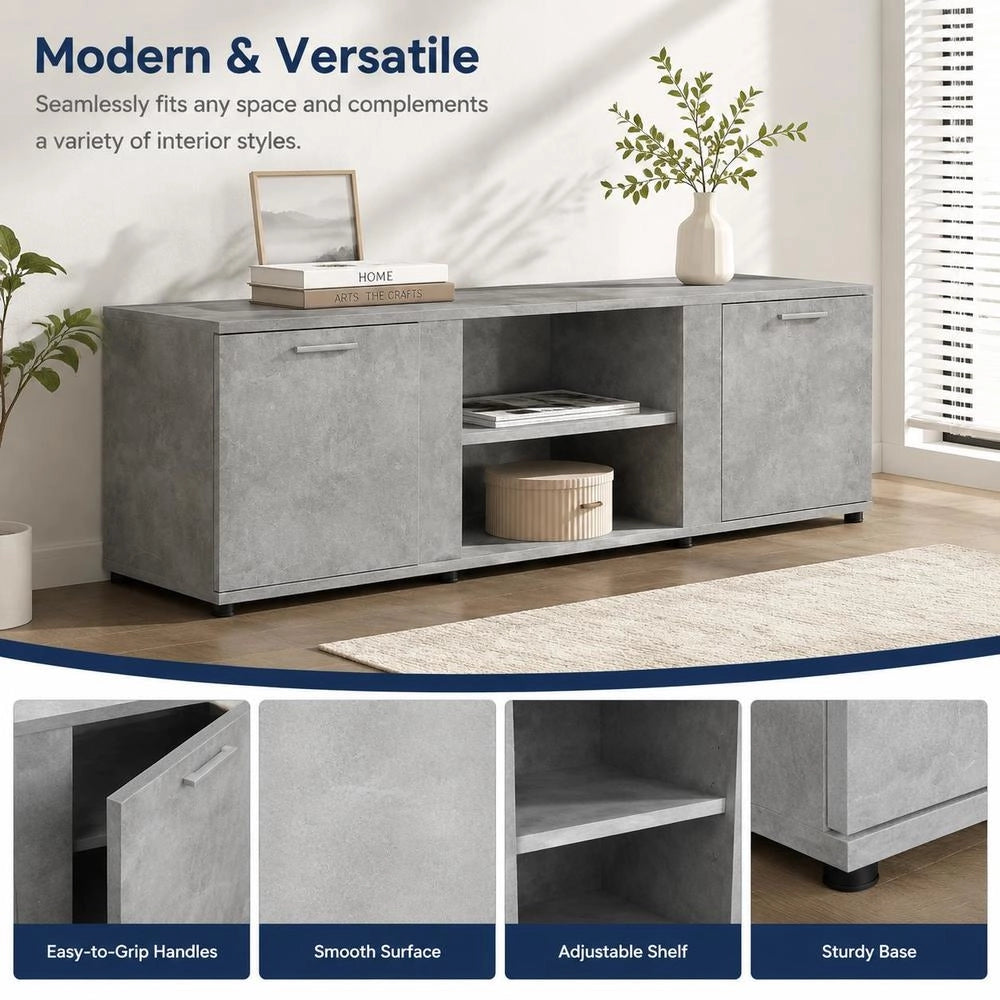 TV Cabinet Concrete Grey 120x34x37 Cm Wood-based Material