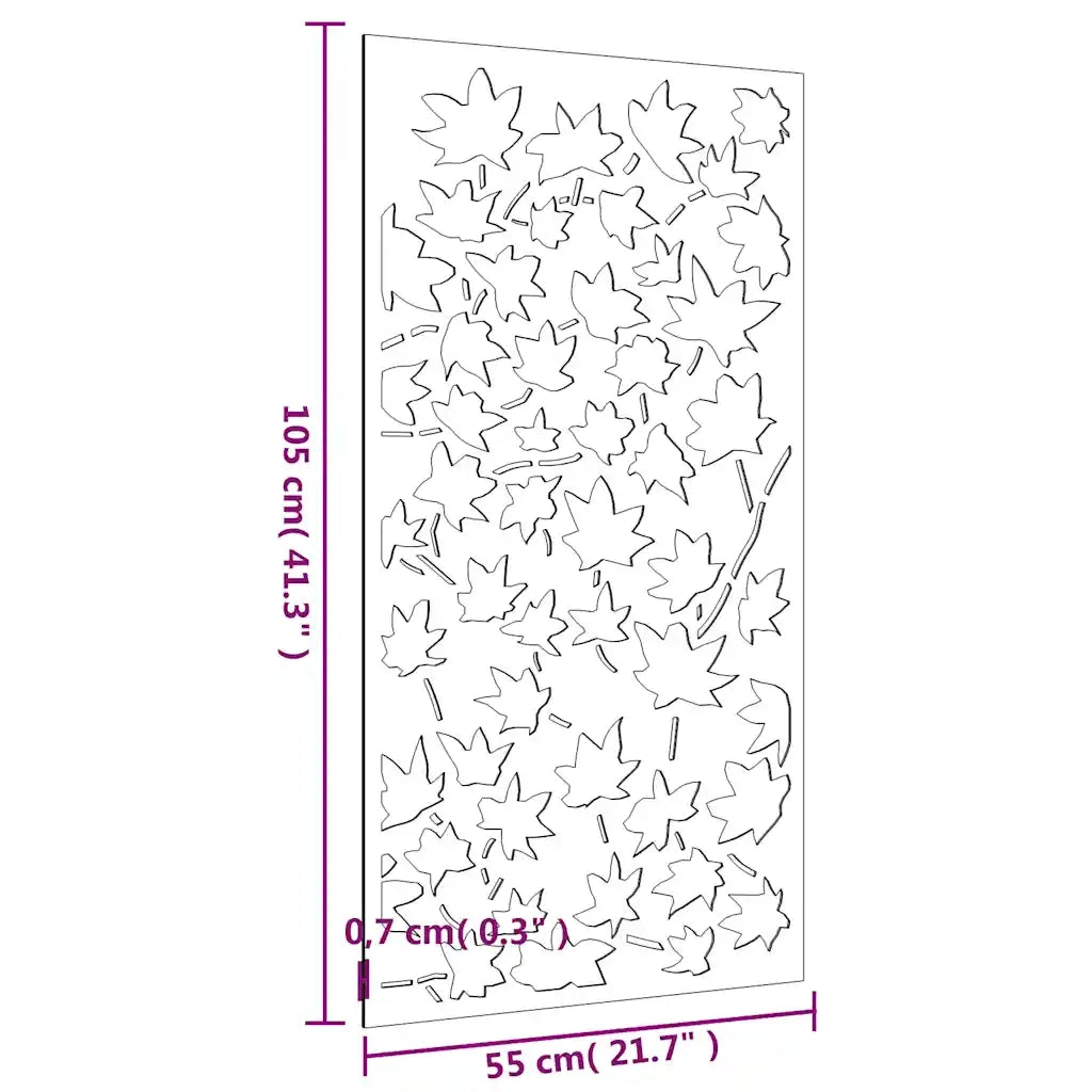 Decorazione Muro Giardino 105x55 cm Foglia Acero Acciaio Corten 824479