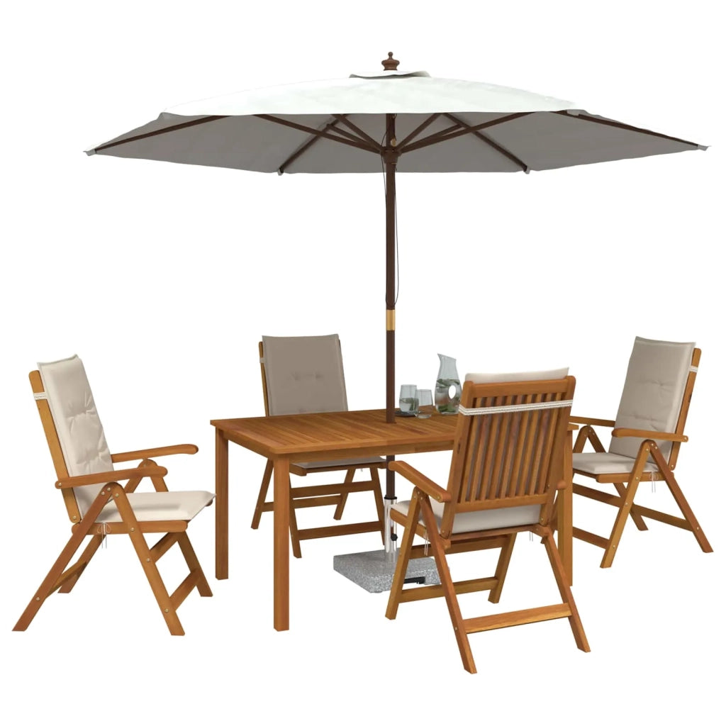Set da pranzo da giardino 5 pezzi Naturale 3434566