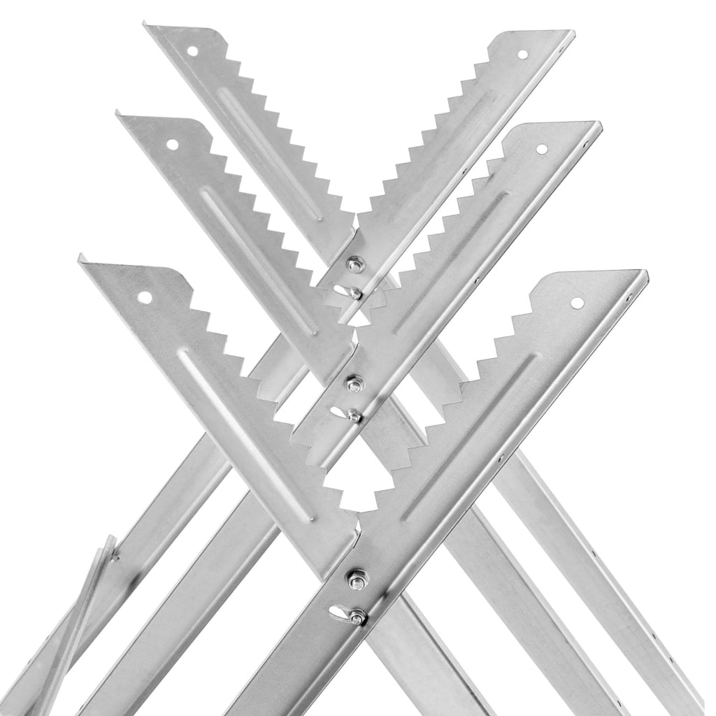 Supporto per taglio legno KADAX, cavalletto pieghevole in metallo, portata massima 150 kg.