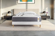 Pacchetto letto completo - Materasso 140x190cm + Box spring con doghe (kit) + 2 cuscini + Piumino - Vingt-Six