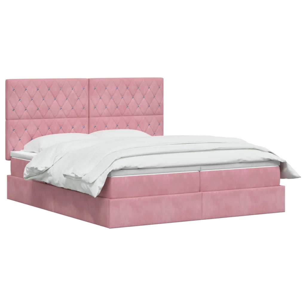 Letto con Contenitore con testiera Rosa 180 x 200 cm Velluto 3459818