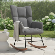 Rocking Chair, Dark Grey Velvet
