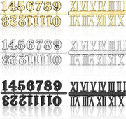 Cifre orarie per creare con cifre arabe e romane, cifre orarie da assemblare per progetti, sostituzione e riparazione di accessori orari (oro, argento, nero, 6 pezzi)