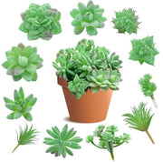 11 pezzi di piante artificiali senza vaso, mini pianta finta verde, piante artificiali senza vaso, per tavolo da pranzo, ufficio, giardino di miniatura DIY