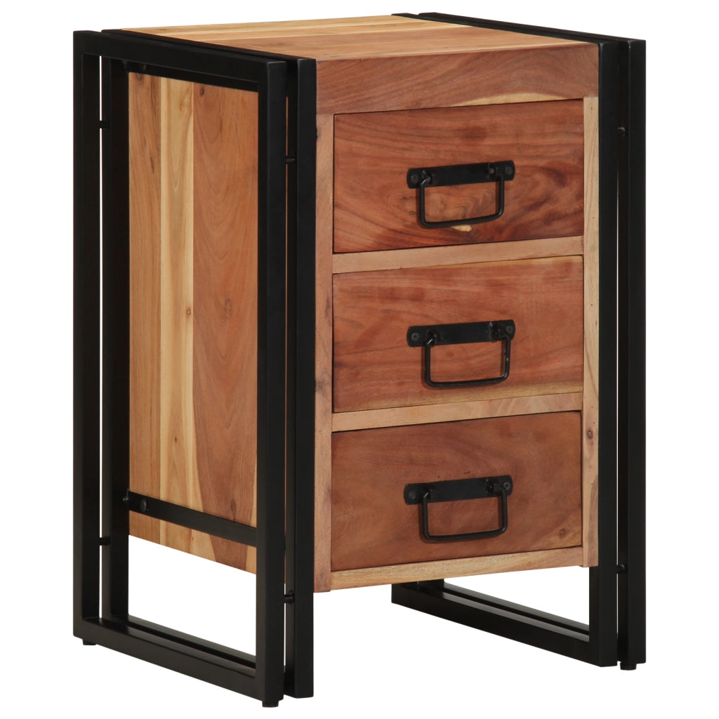 Comodino  40x40x59 cm in legno massello di acacia