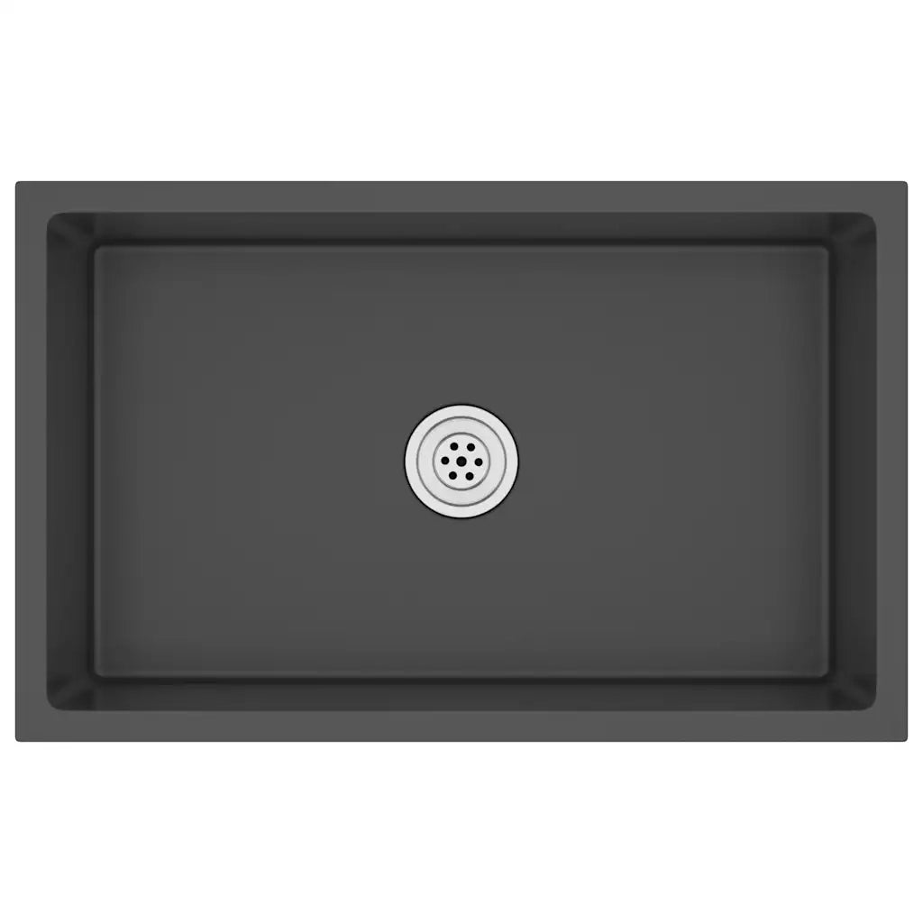 Lavello da Cucina-Lavandino-Lavabo Artigianale Nero in Acciaio Inox 302270