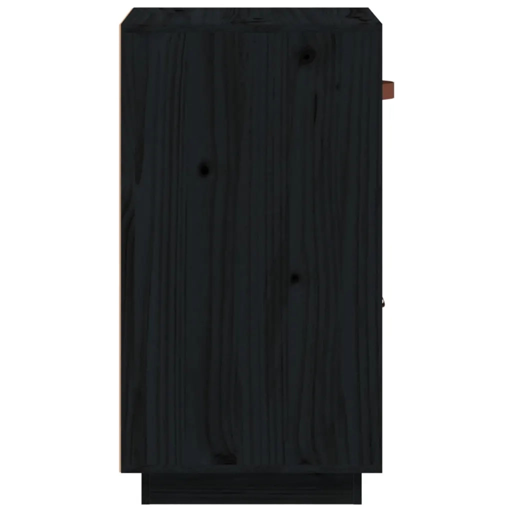 Credenza Nera 34x40x75 cm in Legno Massello di Pino cod mxl 15963
