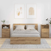 Comodini con cassetto 2 pcs Rovere artigianale 40 x 30 x 467 cm