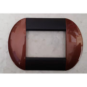 Trade Shop - Placca Placche Placchette Compatibili Living International Light Bombate Bticino - Bicolore Marrone E Nero -3 Fori     -
