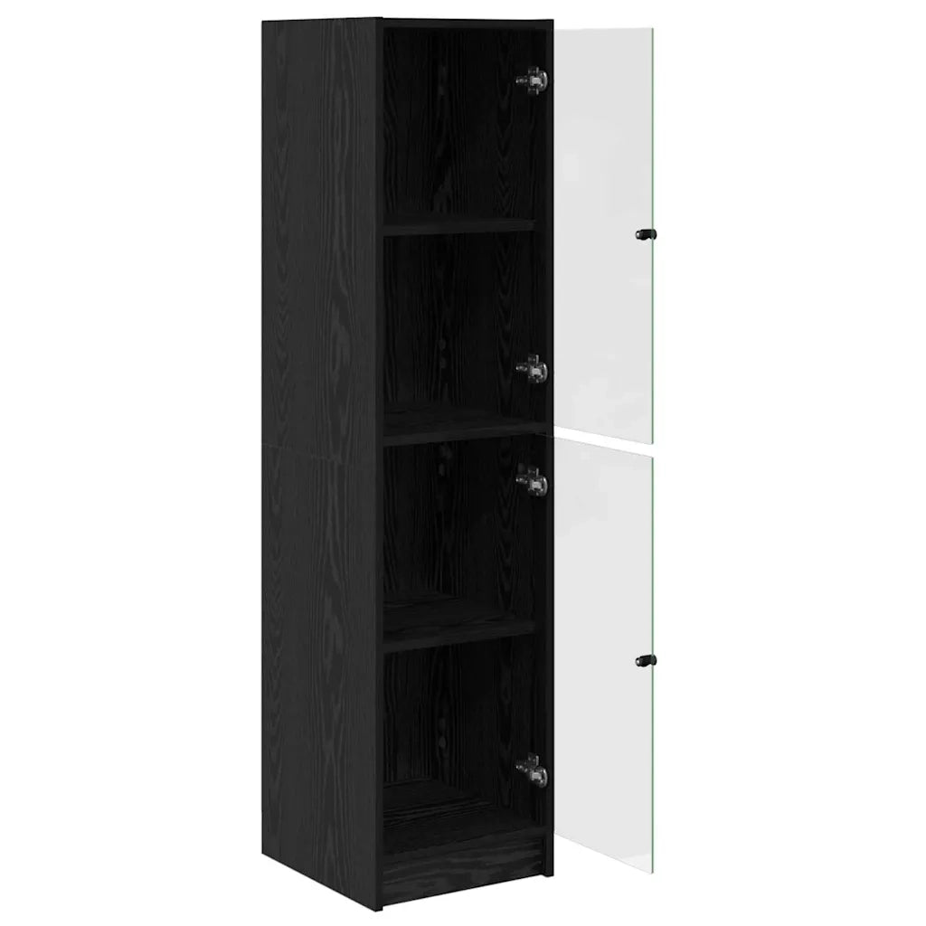 Credenza Rovere Nero 35 x 37 x 142 cm Legno multistrato
