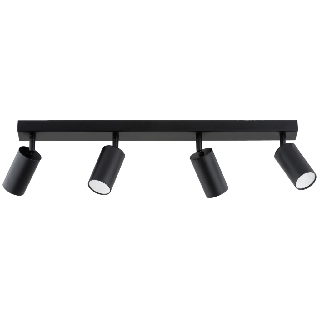 Plafoniera barra nera 60 cm 4 spot orientabili GU10 Alfa