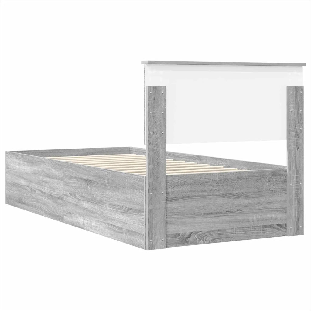 Struttura del letto Grigio Sonoma 75 x 190 cm Legno multistrato 3408723