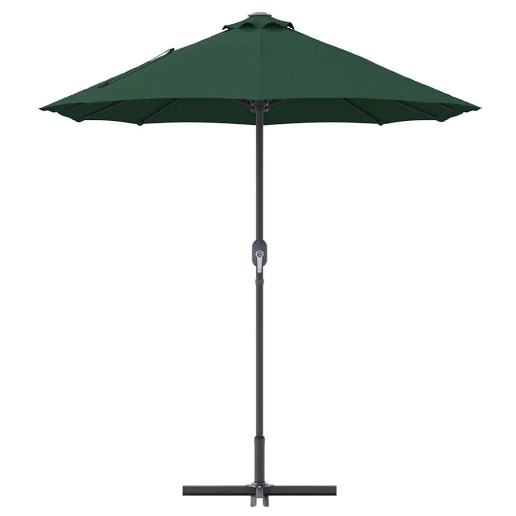 Ombrellone da giardino pieghevole moderno 370 x 197 x 239 cm con protezione UV design elegante in poliestere verde 02_0058740