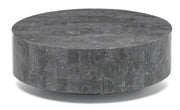 Tavolino da Salotto 85x85xH28 cm in Pietra fossile Round 1 Grigio