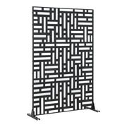 Parete divisoria in acciaio zincato per interni ed esterni 180 x 120 x 40 cm nero 03_0009272