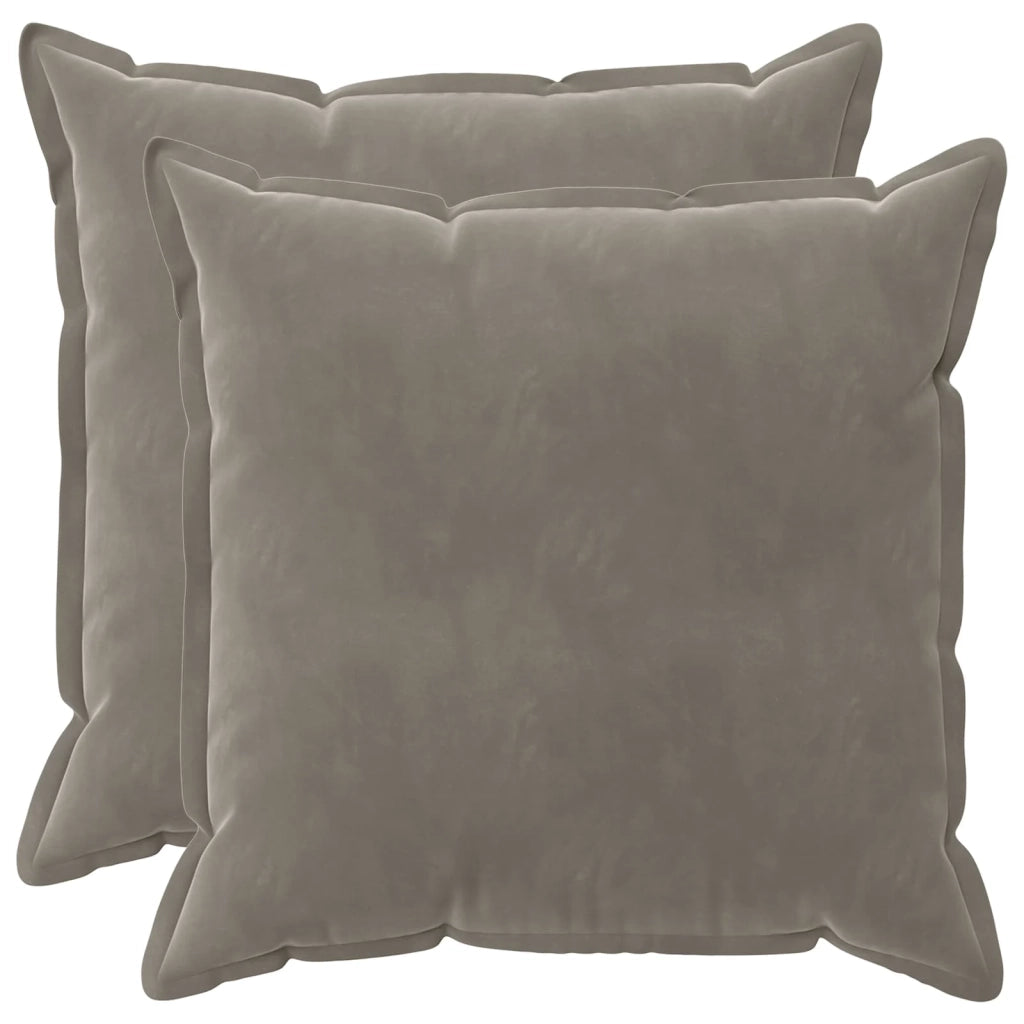 Cuscino con cuscino HOUTEN 2 pz Grigio Chiaro Velluto 936114