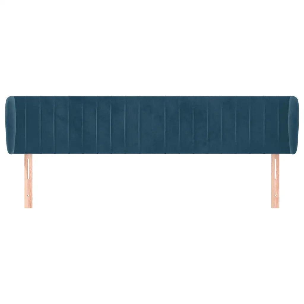 Testiera ad Orecchio-Testata con Orecchie Blu Scuro 163x23x78/88 cm in Velluto 939999