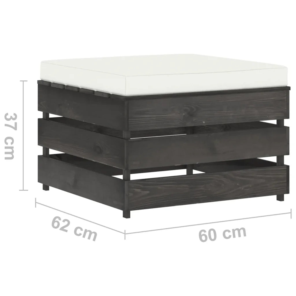 Set Divani da Giardino con Cuscini 2 pz Legno Impregnato Grigio cod mxl 42753