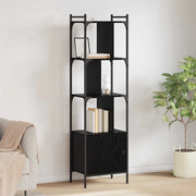 Libreria-Scaffale per Libri-Mobile di Stoccaggio Rovere Nero 44,5 x 30 x 154,5 cm Legno multistrato